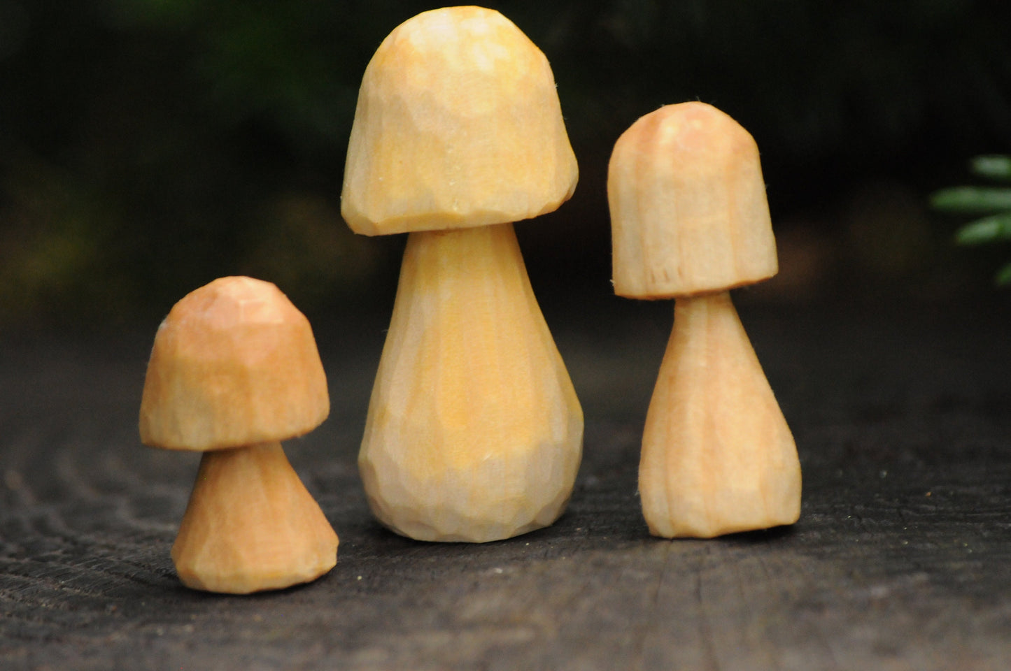 🍄 Hand Carved Wooden Mushroom – Untreated & Natural