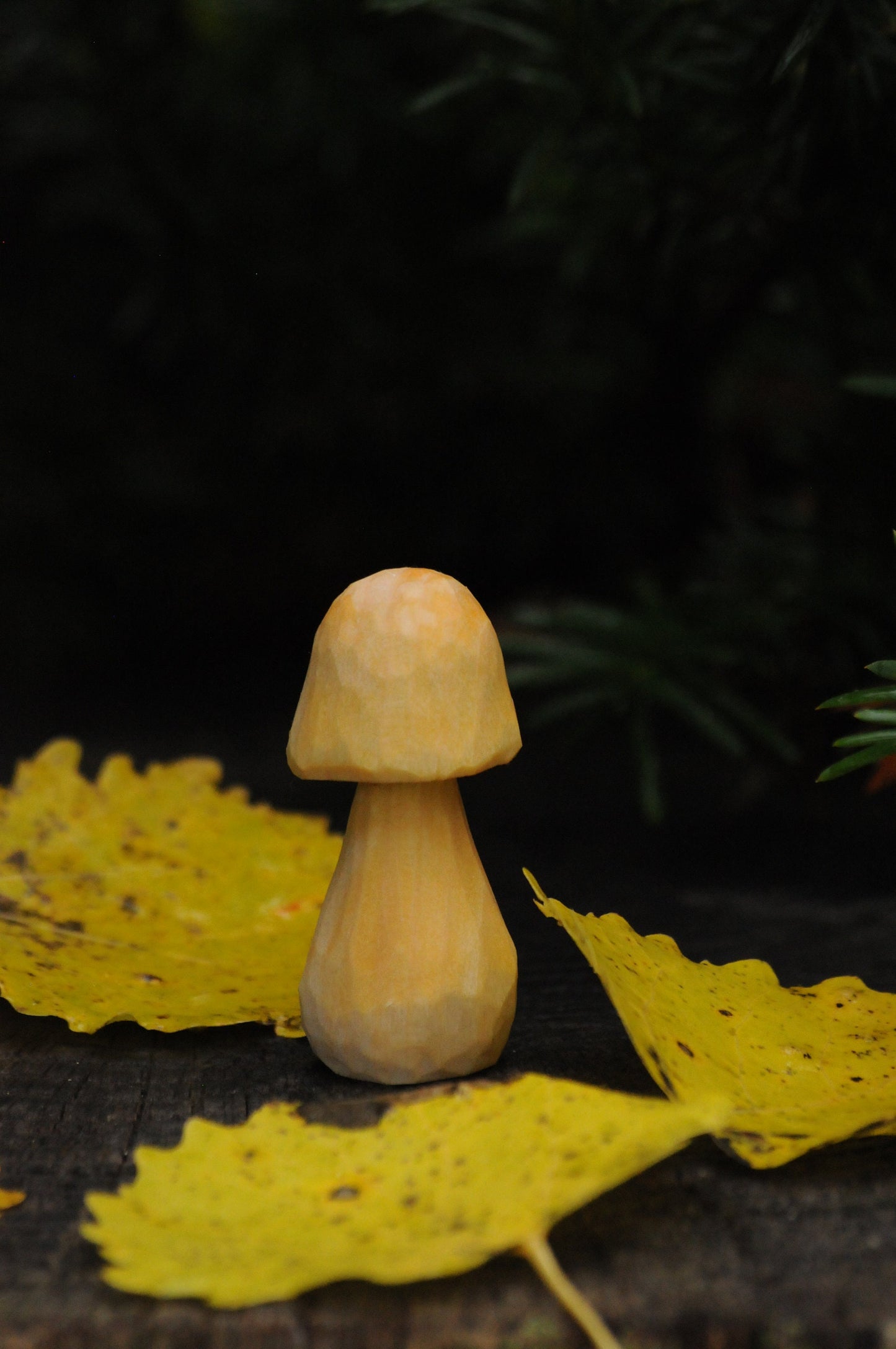 🍄 Hand Carved Wooden Mushroom – Untreated & Natural