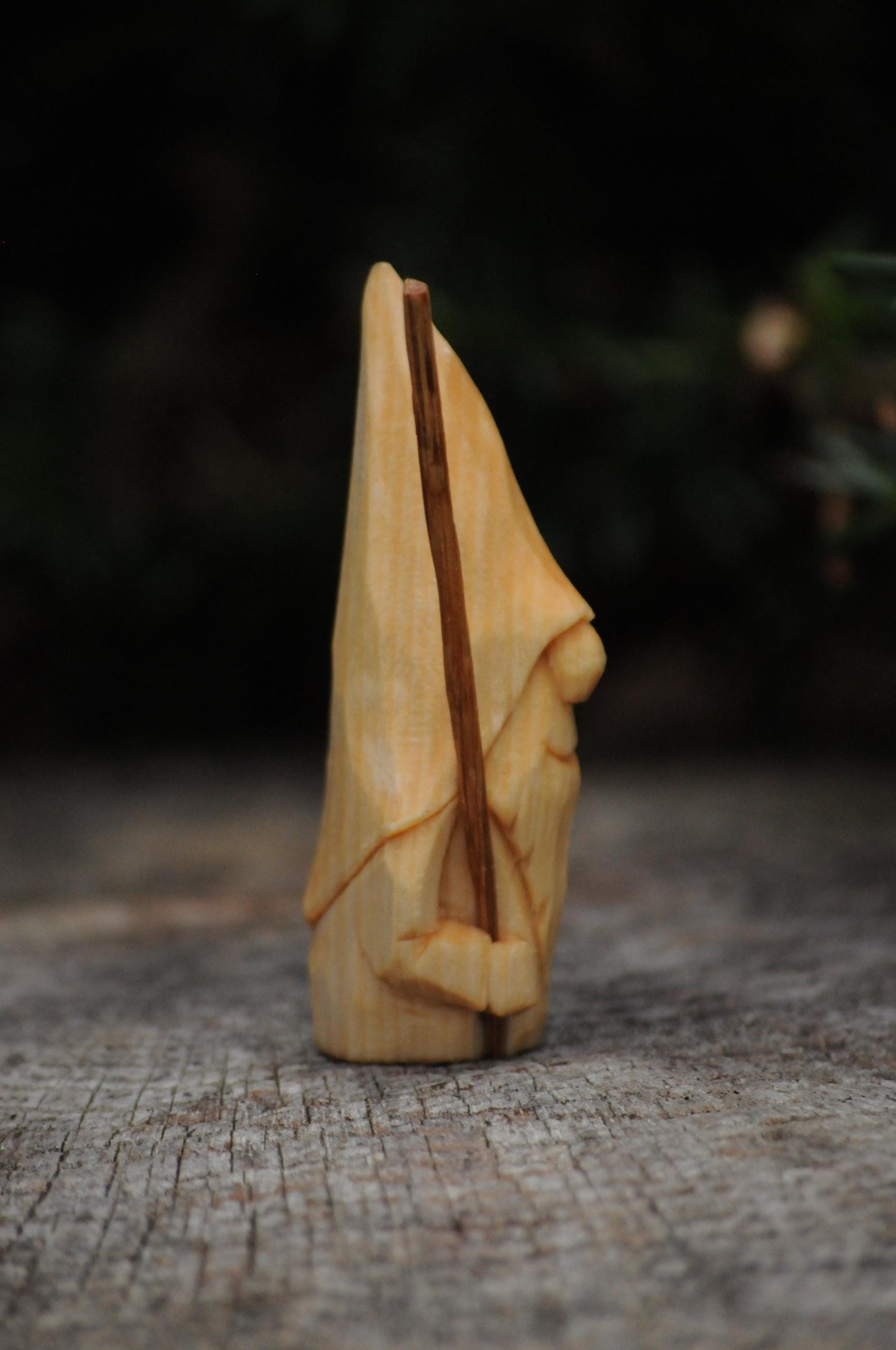 Hand-carved Swedish Santa with Staff – Nordic Folklore in Wood