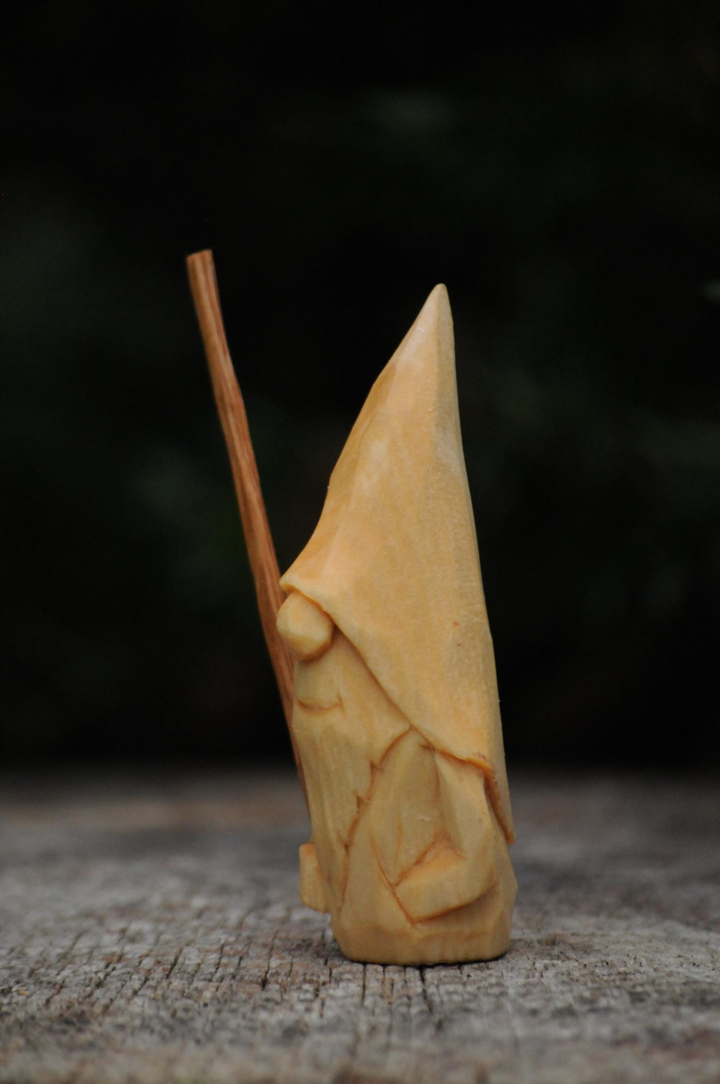 Hand-carved Swedish Santa with Staff – Nordic Folklore in Wood