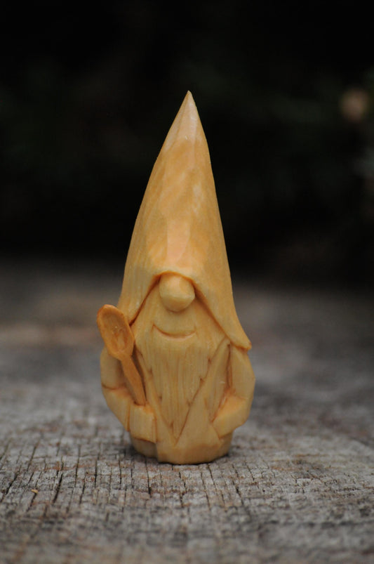 Unpainted Unique Carved Swedish Gnome Gift Boxed - Whittled Wood carved Character, Scandinavian old world santa, elf, Norse folklore.