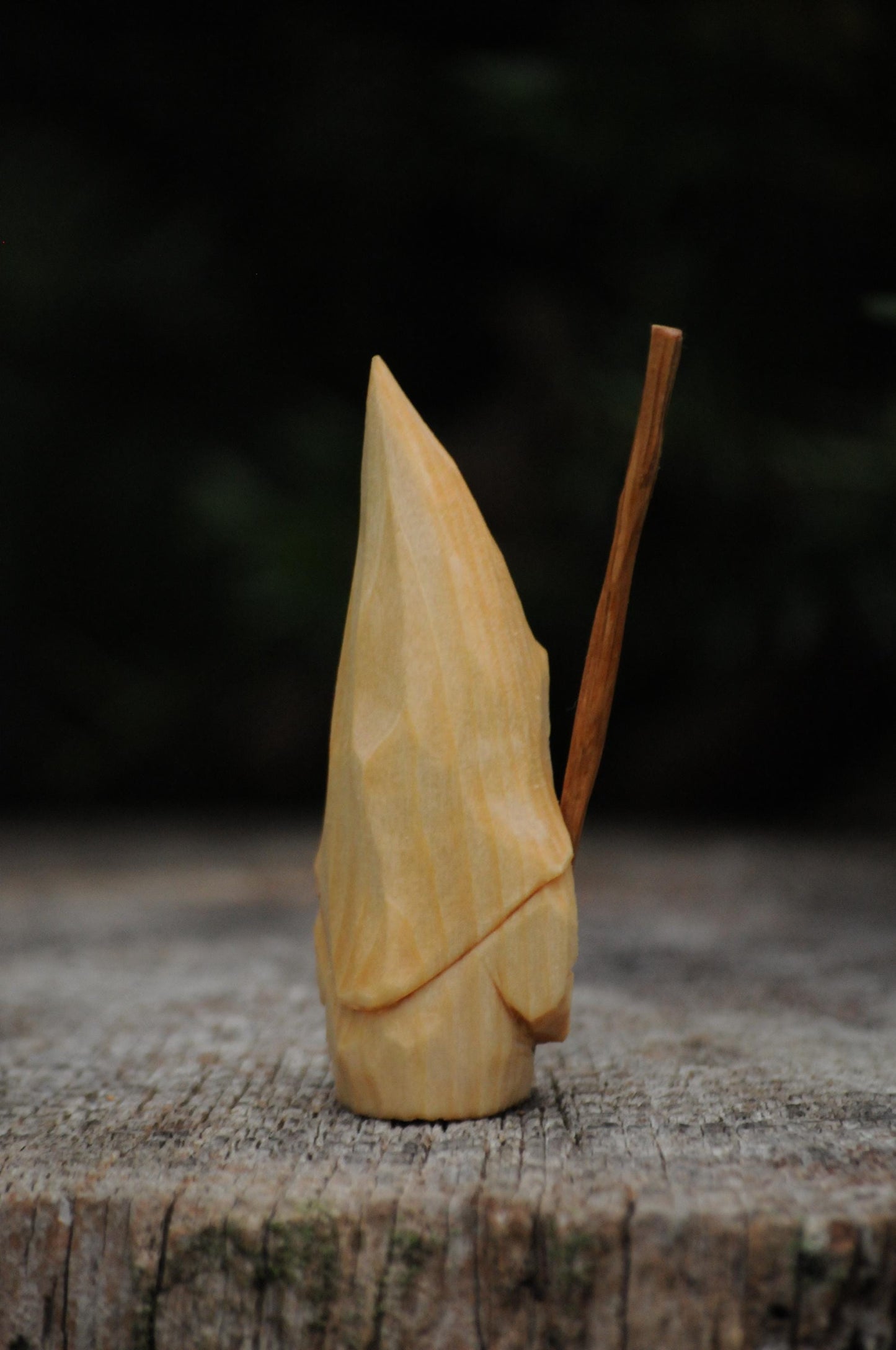 Hand-carved Swedish Santa with Staff – Nordic Folklore in Wood