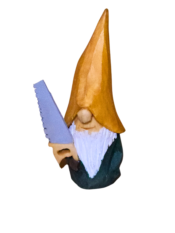 Geschenkidee – Kleine Holzsäge als Miniatur Zubehör für Wichtel (Nisse, Gnome), handgemachtes skandinavisches Detail, perfekt für Wichtelwelt, Elfenszene und DIY Weihnachtsbasteln.
